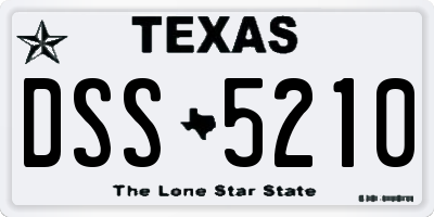 TX license plate DSS5210