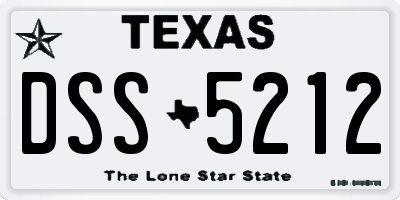 TX license plate DSS5212