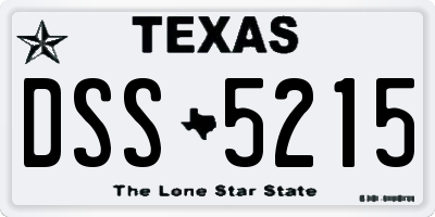 TX license plate DSS5215