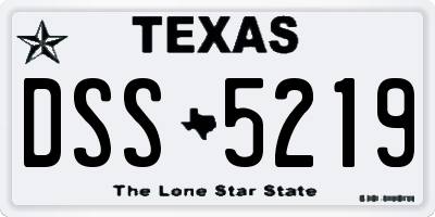 TX license plate DSS5219