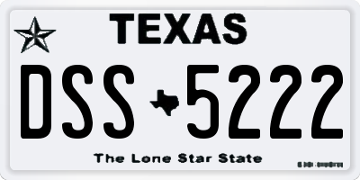 TX license plate DSS5222