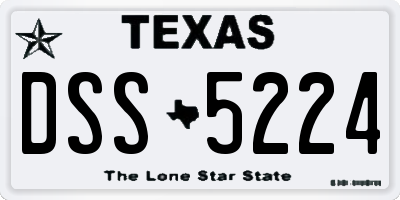 TX license plate DSS5224