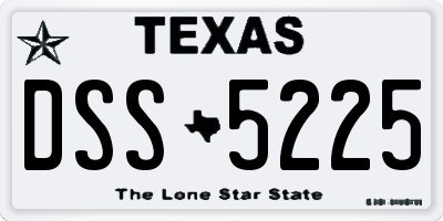 TX license plate DSS5225
