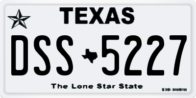 TX license plate DSS5227