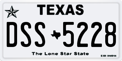 TX license plate DSS5228