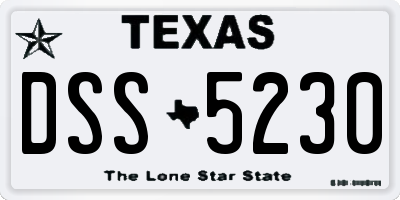 TX license plate DSS5230