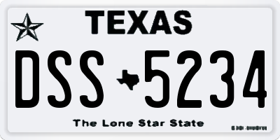 TX license plate DSS5234