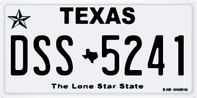 TX license plate DSS5241