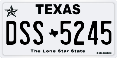 TX license plate DSS5245