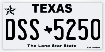 TX license plate DSS5250