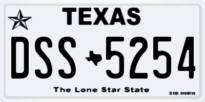 TX license plate DSS5254