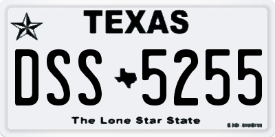TX license plate DSS5255