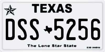 TX license plate DSS5256
