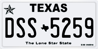 TX license plate DSS5259