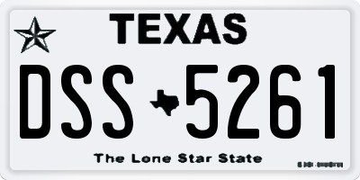 TX license plate DSS5261