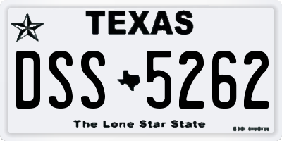 TX license plate DSS5262