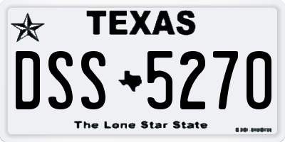 TX license plate DSS5270