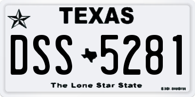 TX license plate DSS5281