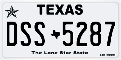 TX license plate DSS5287
