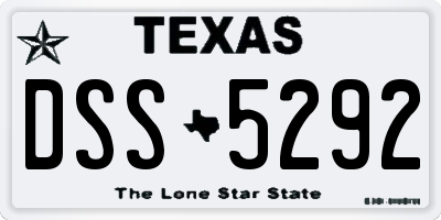 TX license plate DSS5292