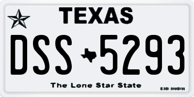 TX license plate DSS5293