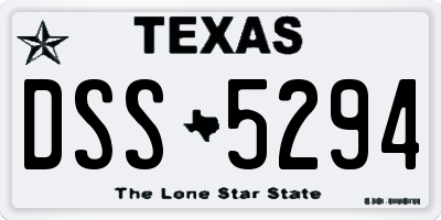 TX license plate DSS5294
