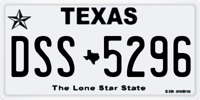 TX license plate DSS5296