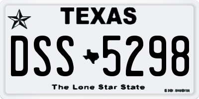 TX license plate DSS5298