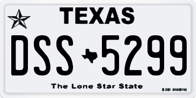 TX license plate DSS5299