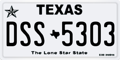 TX license plate DSS5303