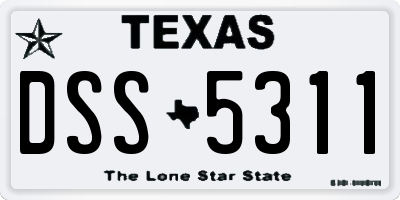 TX license plate DSS5311