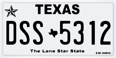 TX license plate DSS5312