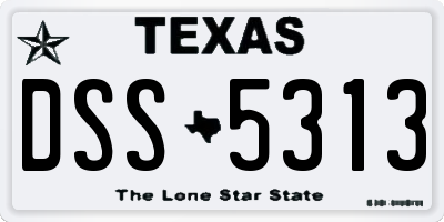 TX license plate DSS5313