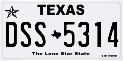 TX license plate DSS5314