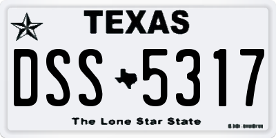 TX license plate DSS5317