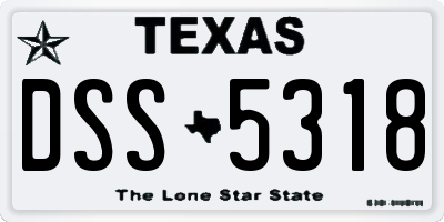 TX license plate DSS5318