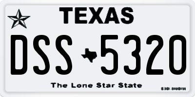 TX license plate DSS5320