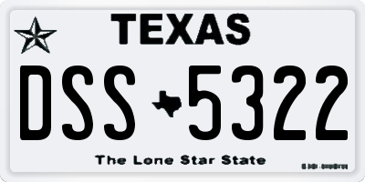 TX license plate DSS5322
