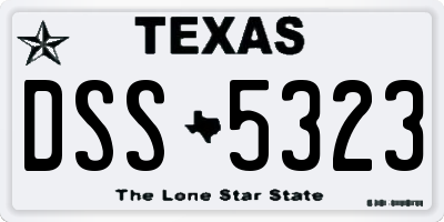 TX license plate DSS5323