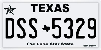 TX license plate DSS5329