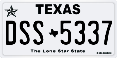 TX license plate DSS5337