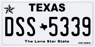 TX license plate DSS5339