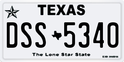 TX license plate DSS5340