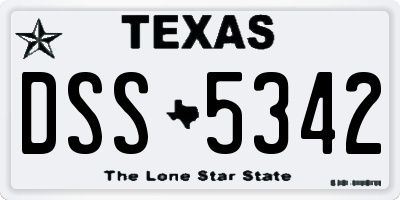 TX license plate DSS5342