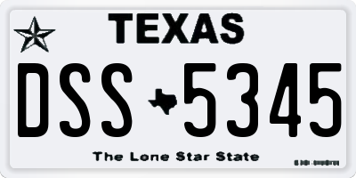 TX license plate DSS5345
