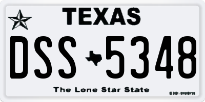 TX license plate DSS5348