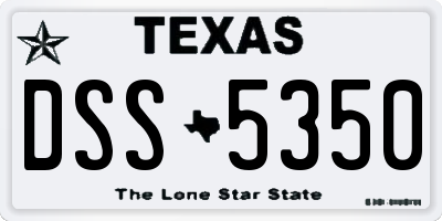 TX license plate DSS5350