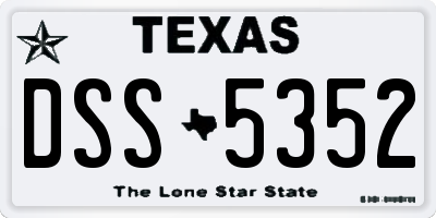 TX license plate DSS5352