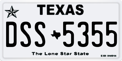 TX license plate DSS5355
