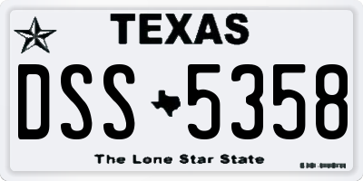 TX license plate DSS5358